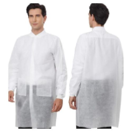 Disposable Dustcoat 300gsm, Pack Of 10, Adult Size With Collar & Pocket