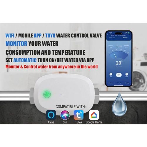 Smart Water Valve meter 3/4 BV05 Tuya/WIFI/Bluetooth/mobile App. control water schedule, Timer, Quantity, Temperature, Pressure & shut off/on with alarms, notification and mobile indicators