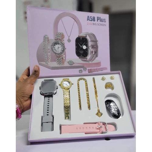 A58 Plus Smartwatch 2.02-Inch HD Touchscreen Bluetooth Call Fitness Tracker Heart Rate Sleep Monitor Sports Modes for Android and iOS with IP67 Water Resistance