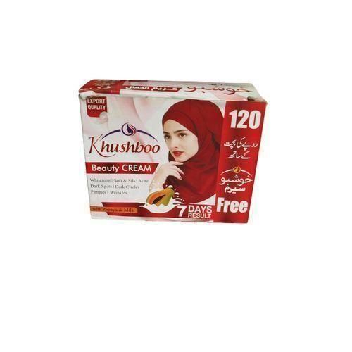 KHUSHBOO PAPAYA & MILK Beauty CREAM + SERUM. Fades Dark Spots, Pimples, Wrinkles, Dark Circles, Treat Acne, Softens, Moisturizes & Offers UV Sun Protection