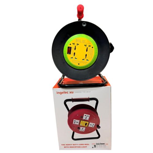 25M 25MM Heavy Duty Power Cable Reel Electrical Extension Cord Heavy Duty Outdoor Indoor Waterproof Aluminum Wire Copper Plated Industrial Workshop Extension