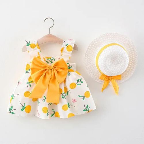 Baby sleeveless floral vest skirt with hat