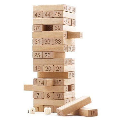 54pc Jenga Wooden Stacking Block Games