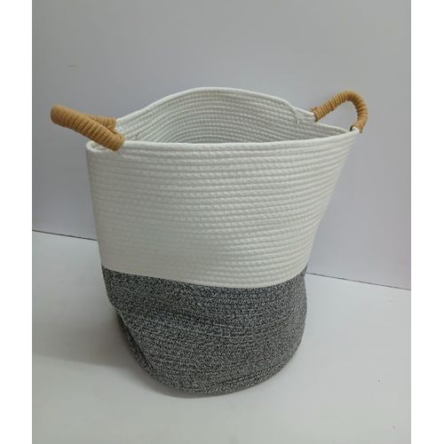BIG Laundry Basket Decorative Woven Cotton Rope Storage Hamper with Handles