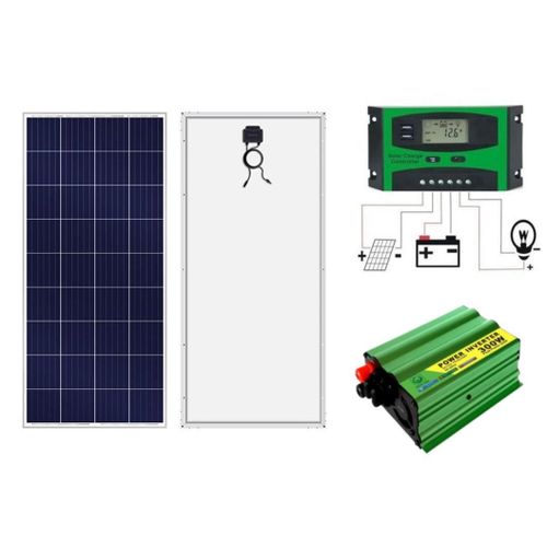 400 W Solar Panel 400W Monocrystalline All Weather Solar Panel + Free 10A Solar Charge Controller + Free 300W Solar Power Inverter DC To AC Solar Inverter