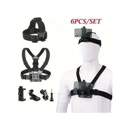 Universal Quick Release Head & Chest Mount Strap Kit with 360° Phone Holder for Smartphones, GoPro, DJI Osmo Action & Insta360 – Hands-Free Vlogging & Sports Recording