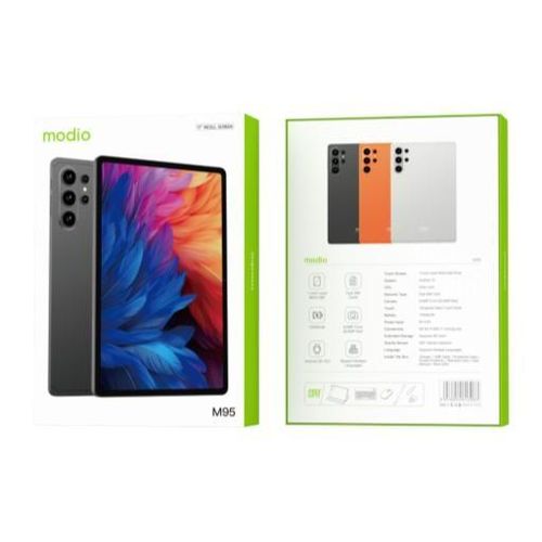 M95, 11 Inch Screen Display, Andriod 15, Octa-Core, Supports SD, Tempered Glass Touch Panel, Dual Sim, 8MP Front + 2MP Rear, 12GB + 512 GB (Virtual Memory), With Keyboard, Mouse & Stylus Pen - Orange