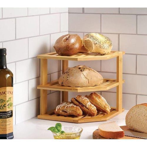Strong and Durable 3 in 1 Bamboo Kitchen or Multipurpose Corner Rack