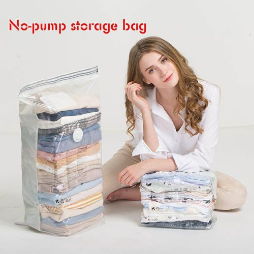 5pcs set No Pump Needed Vacuum Storage Bags for Clothes Blankets Comforters Sweaters Pillows Home Compression Seal Bags Space Saver Bags