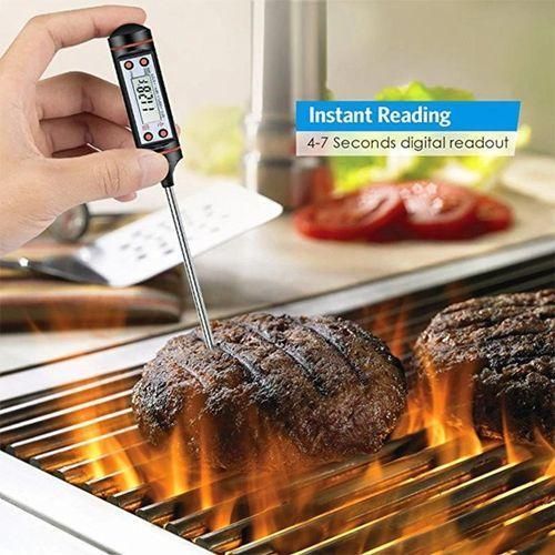Digital food thermometer battery operated with led display
