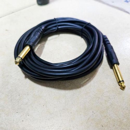 5 Meter, Black 6.5mm Male To Male Mono Audio Cable, HiFi Gold Plated For Guitar / Amplifier / Microphone