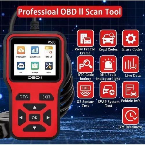Digital Car OBD2 Diagnosis Machine, Vehicle Diagnosis Machine for Engine Fault Light Control, Battery Voltage tester, Code Reader, Scan Tool, Check Engine Lights, Exhaust Gas Emission Testing