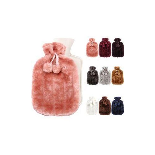 Luxury Cosy 2 Litre Hot Water Bottle with Faux Fur Cover