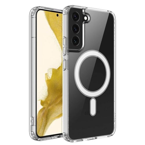 Electroplated Clear Transparent MagSafe Case for Samsung Galaxy S22 – Shockproof, Anti-Yellowing, Slim-Fit, Protective Cover