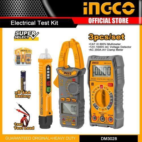 Electrical Test Kit 3pc Digital Multimeter Clamp Meter Voltage Detector