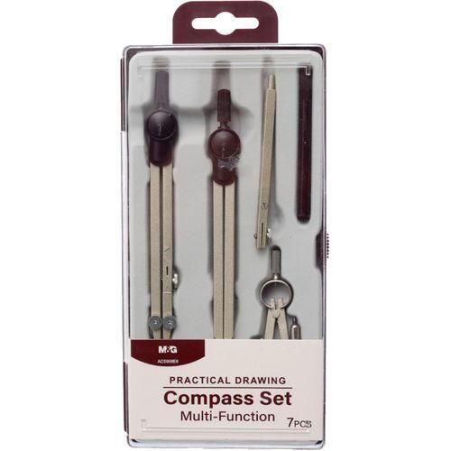 M&G Practical Compass Set 7 Piece – Geometry & Technical Drawing Mathematical Set