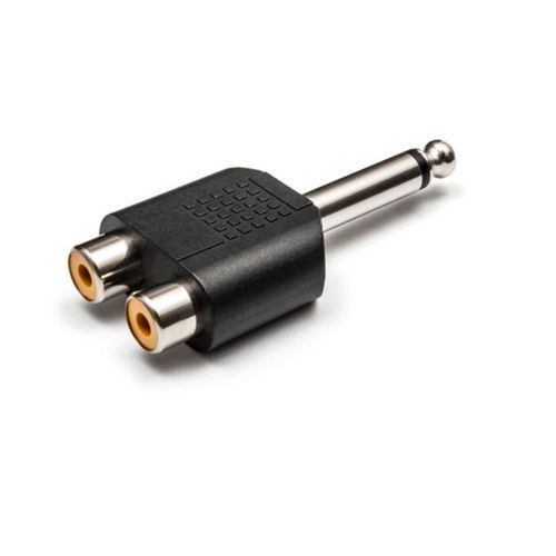 6.35MM Mono Male Jack To Dual 2 RCA Female