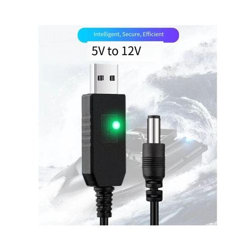 Power USB 5v To DC 12v Cable Lamp Cord Cable DC 5V To 12V USB CONVERTER Cable Wifi Router (12V)