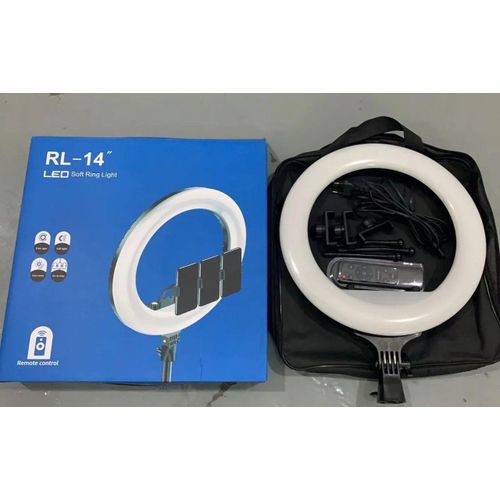 RL-14 14” LED Soft Light Ring Kit – 240 LEDs Adjustable with Phone Holder for Studio and Video Shoots