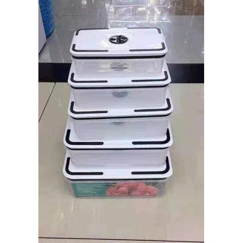 5 Pcs Rectangle Airtight Food Storage Container Set with Locking Lids - BPA-Free, Stackable Meal Prep & Pantry Organiser