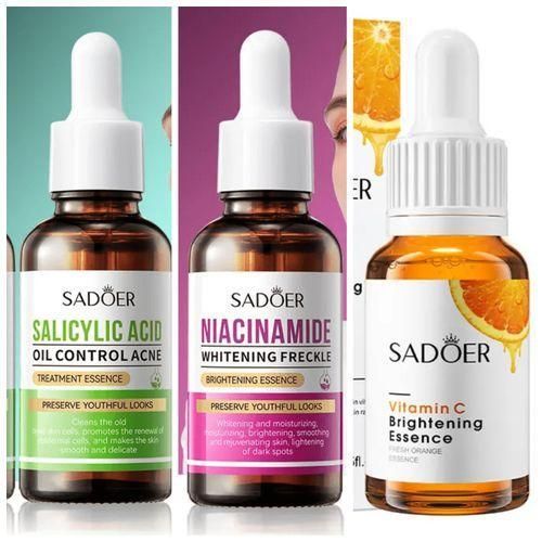 SADOER 3 in 1 Salicylic Acid Acne Treatment Essence Niacinamide Brightening Serum Vitamin C Brightening Essence