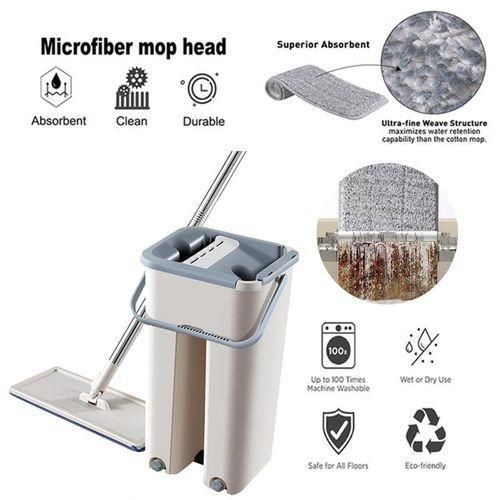 Efficient Microfiber Flat Mop and Bucket System