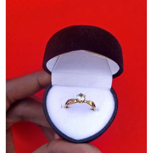 Quality Gold Plated Cute Proposal Engagement Ring For Lady With A Free Lovely Jewelry Box