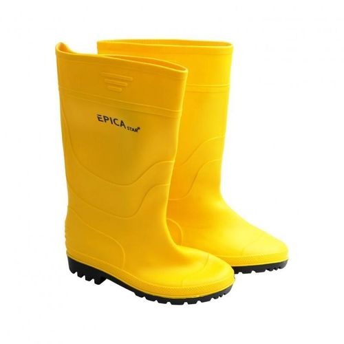 Yellow industrial rain gum boots