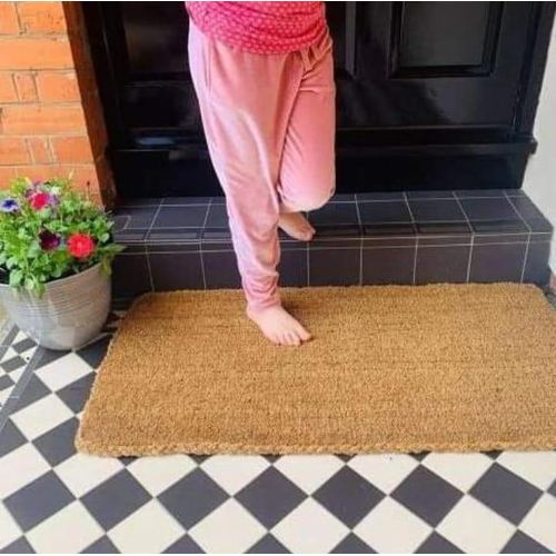 Premium Natural Coconut Husk (Coir) Door Mat - All-Weather Heavy Duty Entrance Mat, Non-Slip & Dirt-Trapping Scrubbing Surface - Multiple Sizes (40x60cm to 80x120cm)