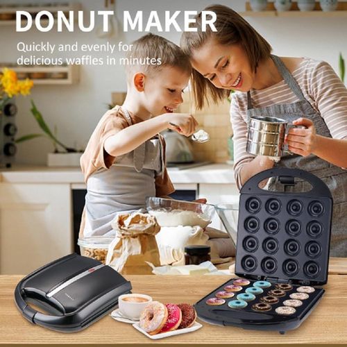 Hot Sale 16 Holes Donut Maker, Mini Doughnut Maker For 16 Mini Doughnuts, Non-Stick Coating, Automatic Temperature Control, BPA-Free
