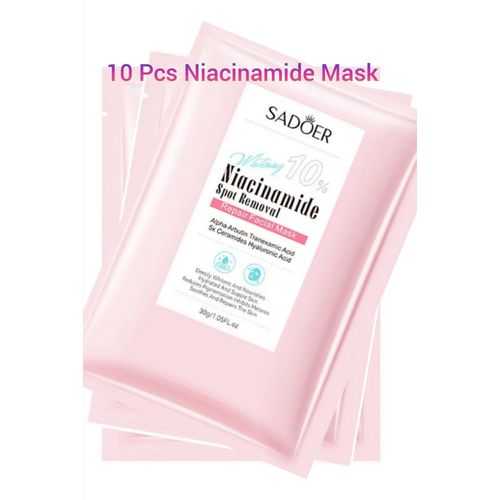Superior 10 Pieces Niacinamide Mask 10 With Alpha Arbutin Ceramide Centalla Clarifying Mask Skin Care Ideal for Soothing Repairing Rejuvenating Skin Nourishment Purifying Calming