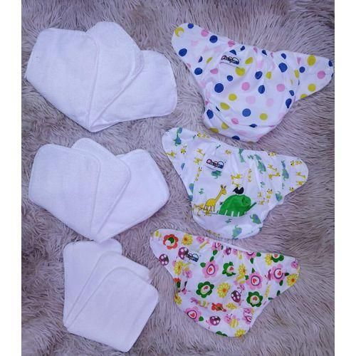 3 Pcs Washable/ Reusable Adjustable Baby Diaper