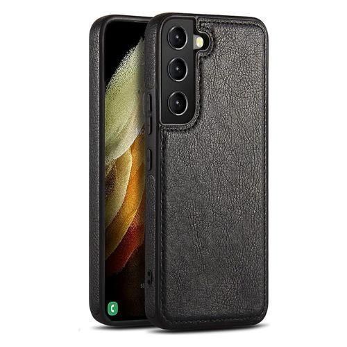 Samsung Galaxy S24 Case, Black Full Hard Case Classic Soft PU Leather Protective Phone Cover