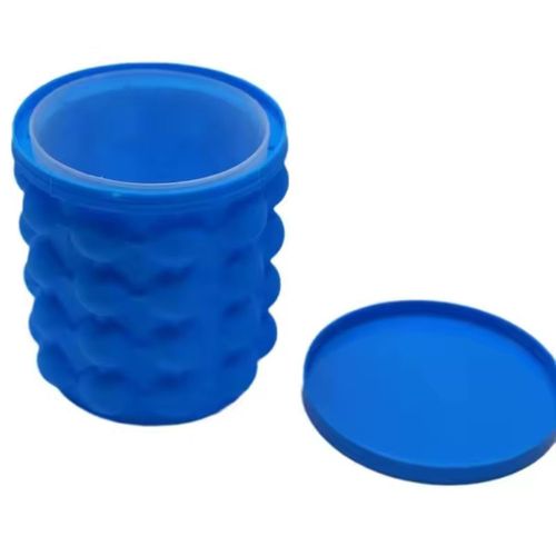 Silicon Ice Cube Maker Bucket Mold – Portable 2-in-1 Space Saving Ice Cube Genie Cups (Makes 120 Ice Cubes)