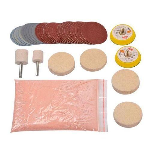 34pcsset Deep Scratch Remove Glass Polishing Kit 8 Oz Cerium Oxide Sanding Disc
