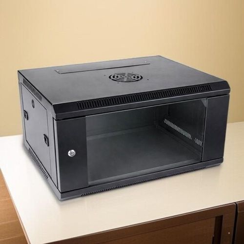 Easy Cable Entry Options 6U Wall Mount Data Cabinet with Lockable Glass Front Door