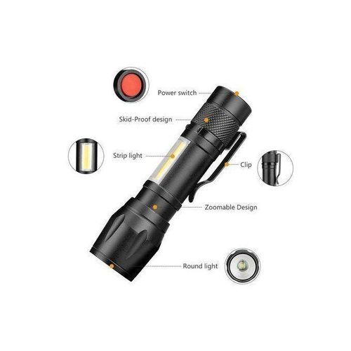 Mini Portable Flashlight Strong Light Charging LED Light With Side Light