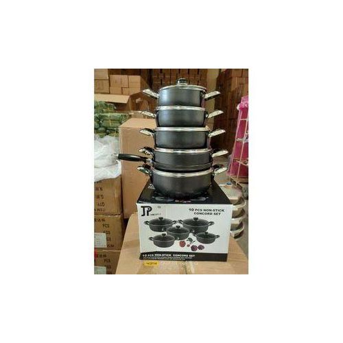 JP Jamesport 10Pcs Non-Stick Granite Cooking Pot Sufurias Cookware Set ( 5 Pots And 5 Lids)