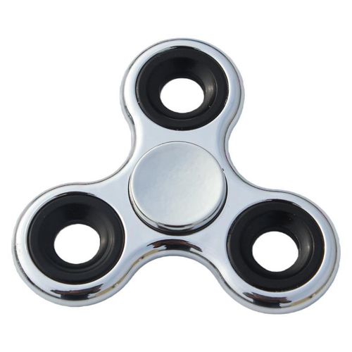 ABS 3 Leaf Iron Block Fidget Spinner Fingertip Gyroscope Decompression EDC Kids Adults Focus Toy - Electroplated Silver