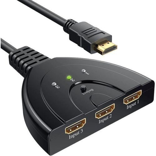 HDMI Switch HDMI 3 Ports HDMI Switch Selector Splitter Manual 3 Inputs to 1 Output HDMI Switcher Full HD 4K / 3D Supported with High Speed Cable