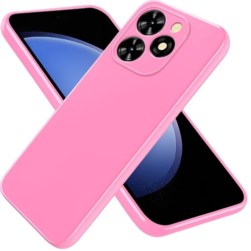 Soft Silicone Slim Fit Cover Anti-Scratch Shockproof Case for TECNO Spark 20 Pro - Pink