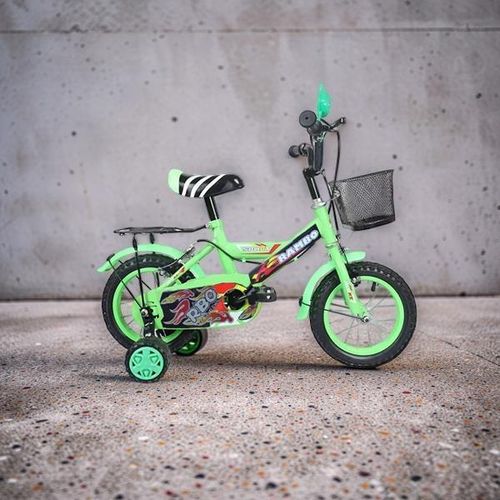 Cartoon Bike 2-4 years Boys and Girls Comfy Seat Green Size 12 Inch 2-4 years Old 85100 cm Children Kids Bike Bicycle with Stabilizer Front Basket