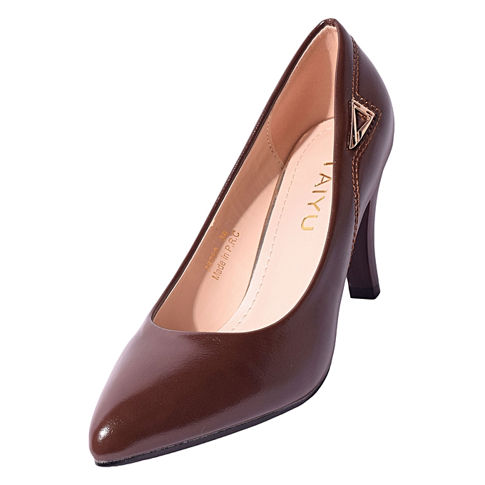 Taiyu Brown Kitten Heels With Detiled Side @ Best Price Online | Jumia