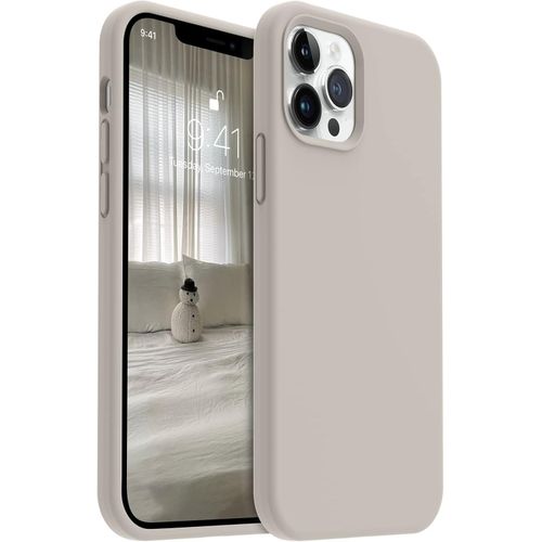 Soft Silicone Slim Fit Cover Anti-Scratch Shockproof Case for Apple iPhone 14 Pro Max - Grey