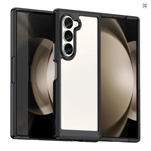 Galaxy Fold 5 Luxury Clear Transparent with Black Edges High Protection Phone Case Back cover