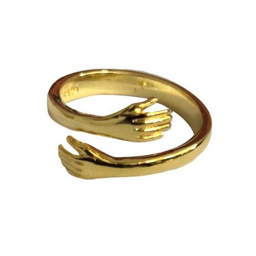 Fashion Copper Hug Ring Adjustable Opening Couple Ring Personalized Accessories for Women Men NewGolden1 NO5098