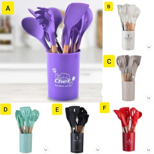 SILICONE 12-PCS KITCHEN SPOON SET