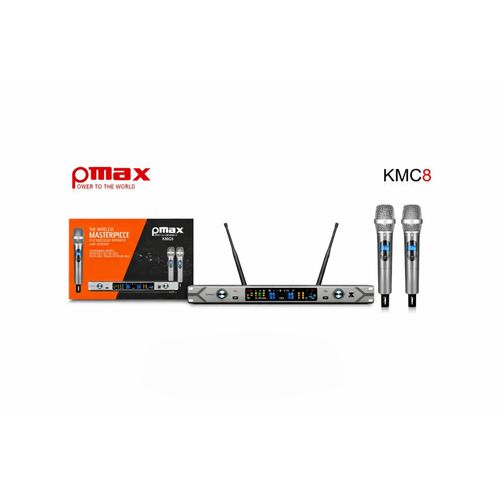 KMC8 UHF Wireless Mic System – Twin Handheld Microphones, Rack Receiver for Conferences and Meetings