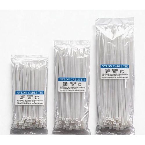 Heavy duty nylon zip ties for wire ,cable and pipe organizing with assorted sizes -White
