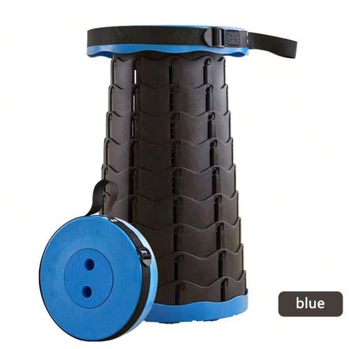 Folding Stool Adjustable Height PP Material Portable Collapsible Compact for Camping Fishing Outdoor Activities